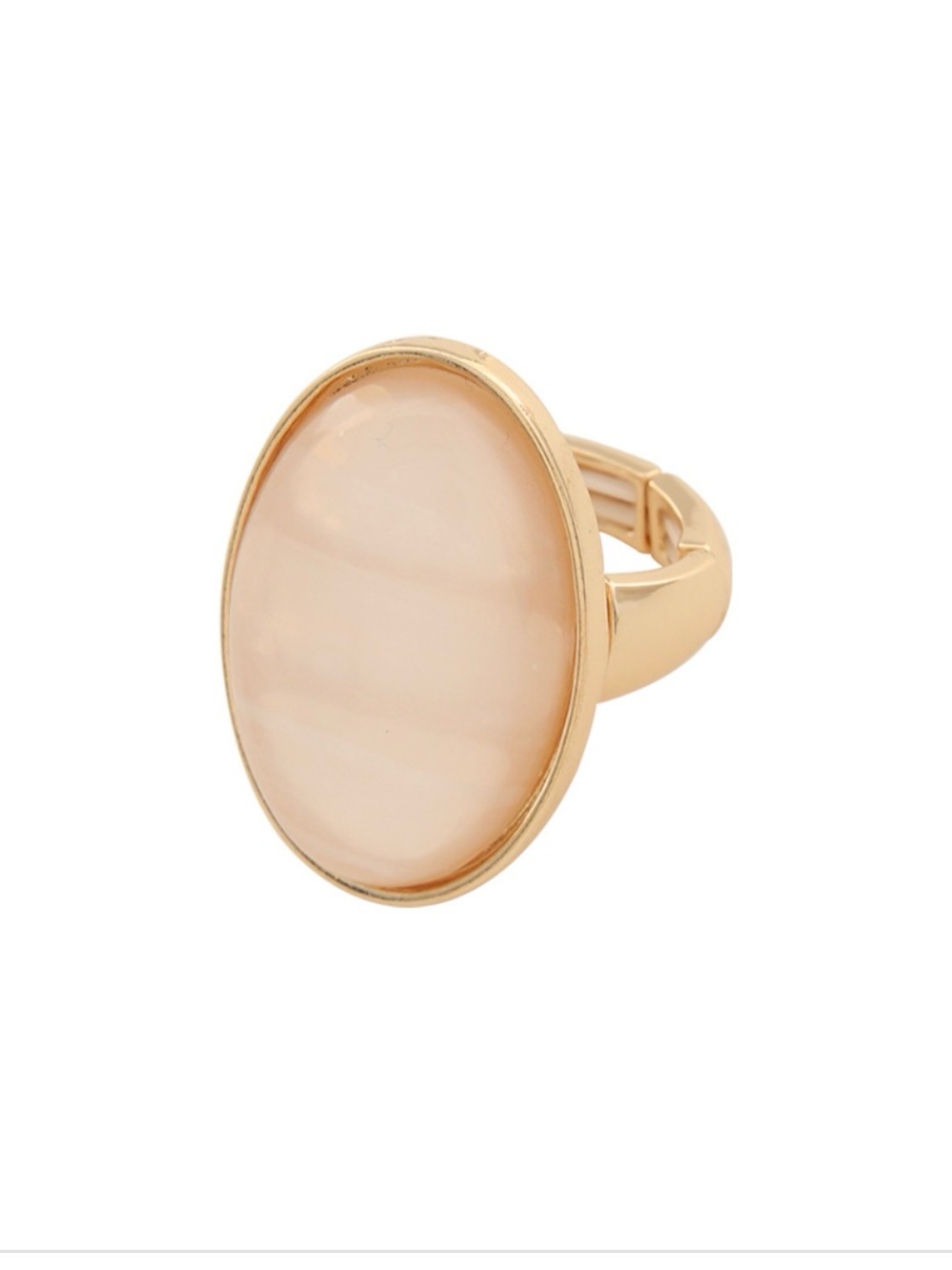 Gold-Plated Pink Oval Statement Ring